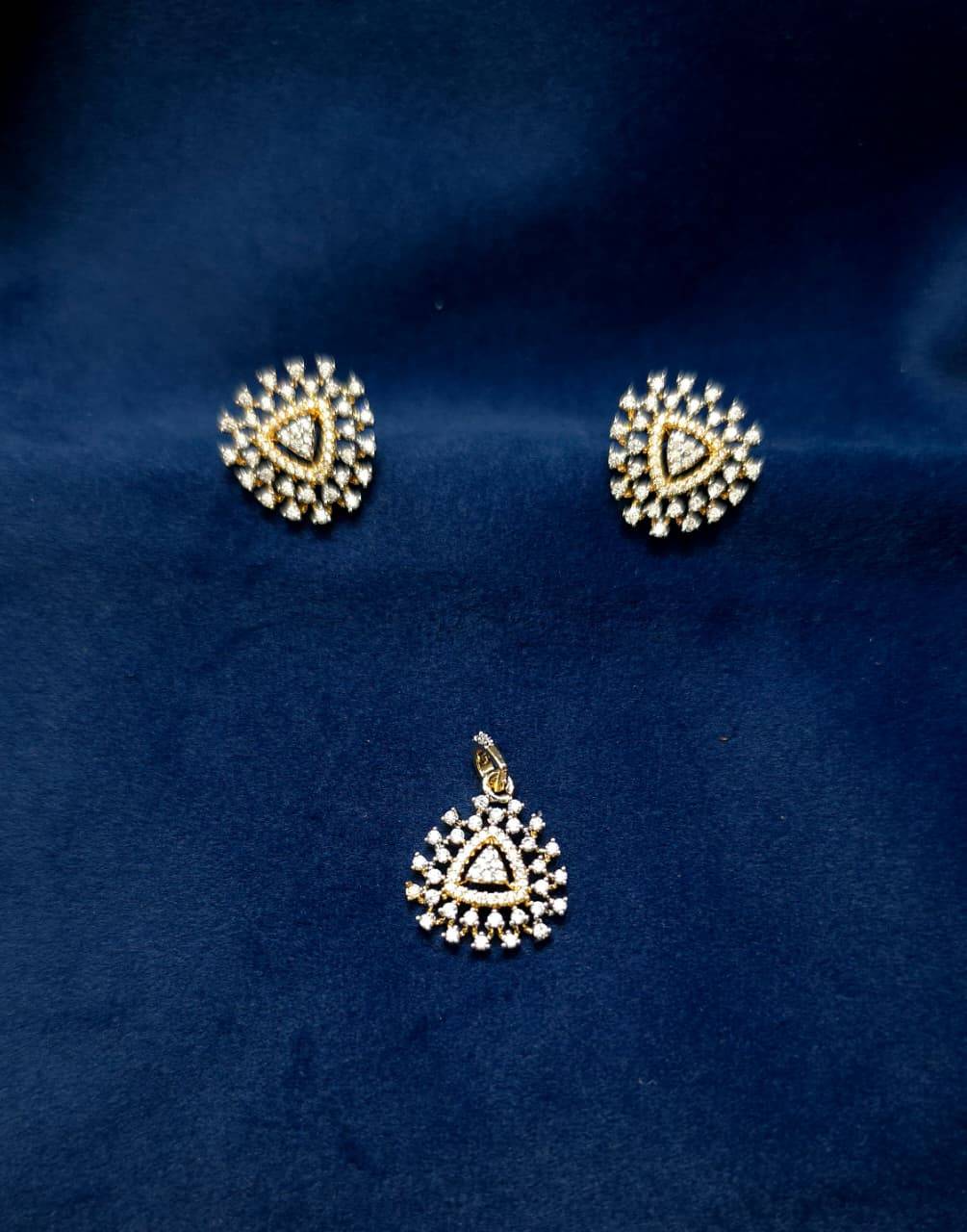 Diamond Lookalike Pendant Set- Small-Design 1